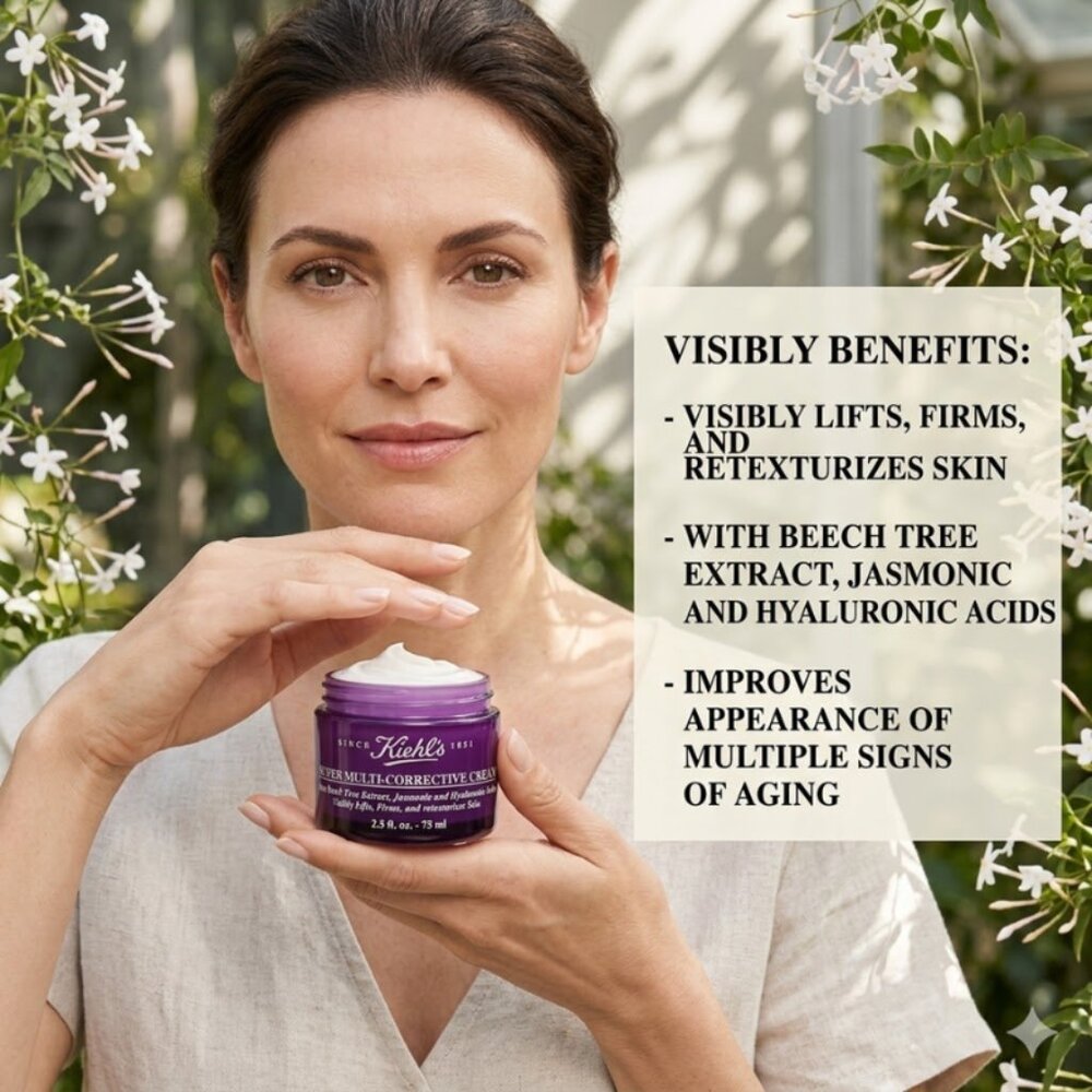 Kiehl’s Super Multi-Corrective Anti-Aging Cream 2.5oz Lifting Firming Cream NIB - Picture 5 of 5